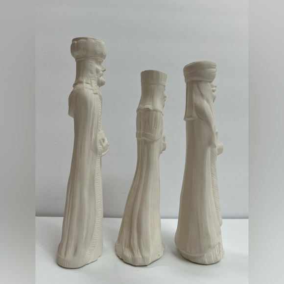 3 WISE MEN ~ WHITE CERAMIC 8" TALL - Picture 4 of 5